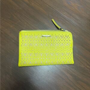 Stella & Dot Yellow Perforated Wristlet